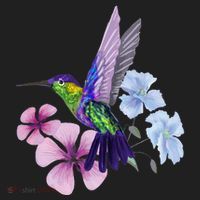 Hummingbird Colibri Snowcap Bird Flowers Tropical Summer Golf Towel thumb 3