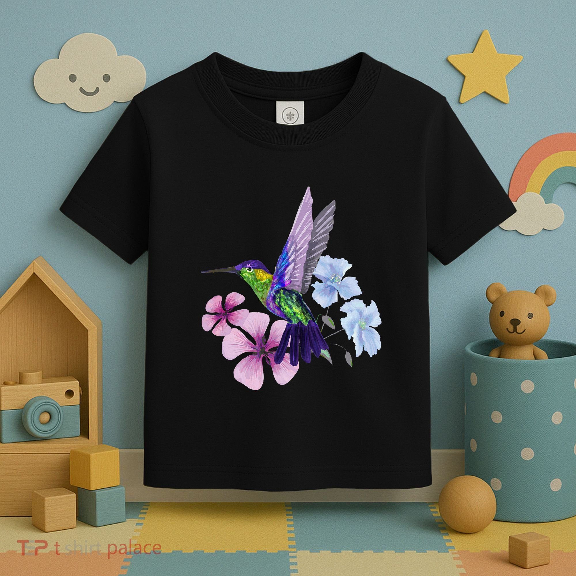 Hummingbird Colibri Snowcap Bird Flowers Tropical Summer Toddler T-Shirt