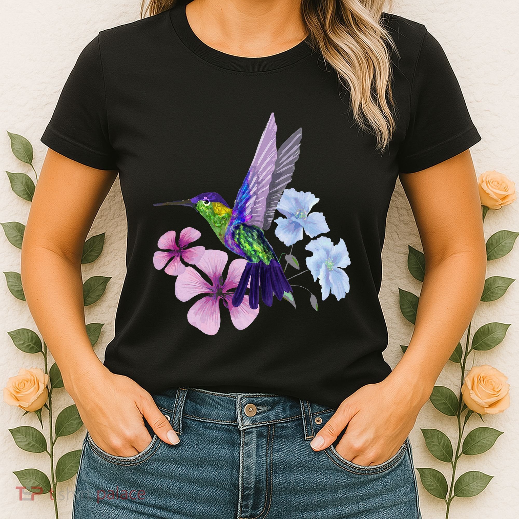 Hummingbird Colibri Snowcap Bird Flowers Tropical Summer Women's T-Shirt