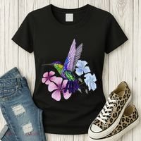 Hummingbird Colibri Snowcap Bird Flowers Tropical Summer Women's T-Shirt thumb 3