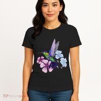 Hummingbird Colibri Snowcap Bird Flowers Tropical Summer Women's T-Shirt thumb 4