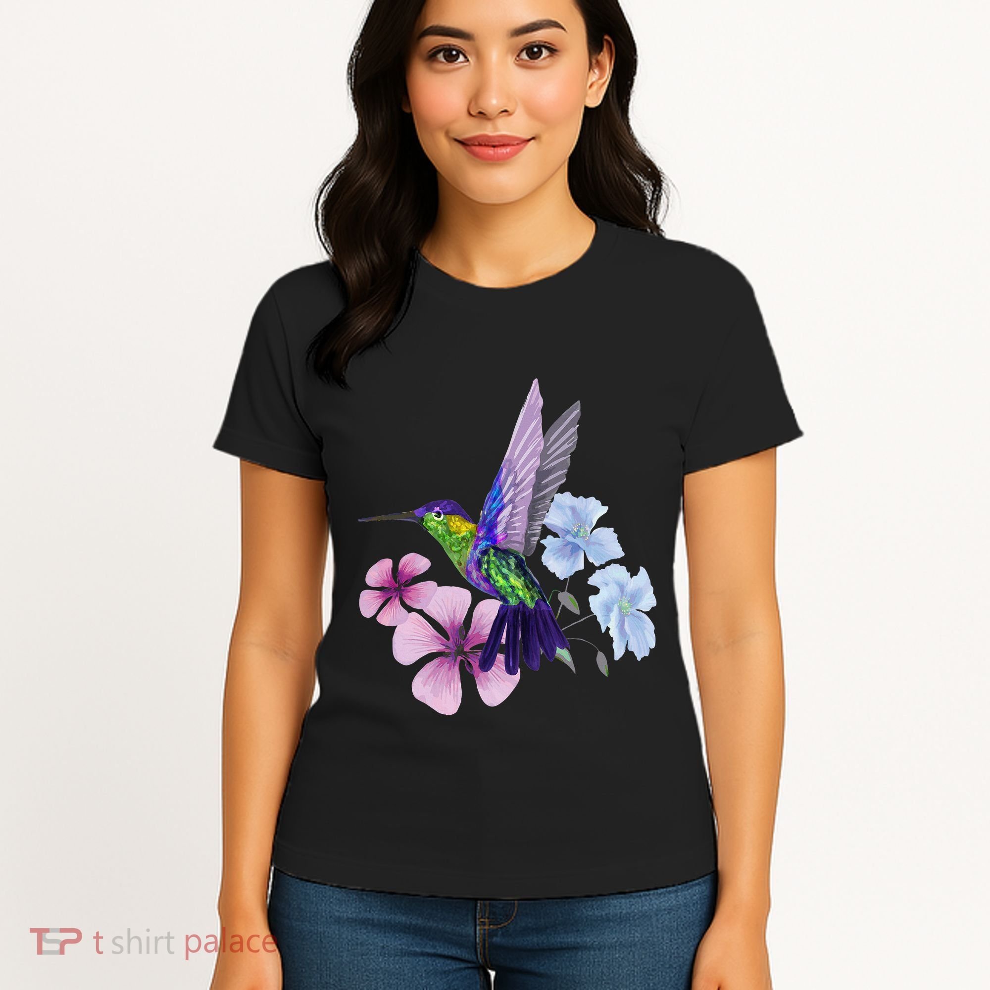Hummingbird Colibri Snowcap Bird Flowers Tropical Summer Women's T-Shirt