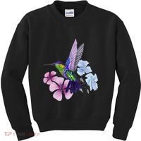 Hummingbird Colibri Snowcap Bird Flowers Tropical Summer Kids Sweatshirt thumb 0