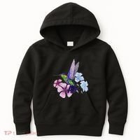 Hummingbird Colibri Snowcap Bird Flowers Tropical Summer Kids Hoodie thumb 0