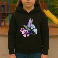 Hummingbird Colibri Snowcap Bird Flowers Tropical Summer Kids Hoodie thumb 3
