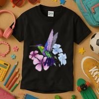 Hummingbird Colibri Snowcap Bird Flowers Tropical Summer Kids T-Shirt thumb 3