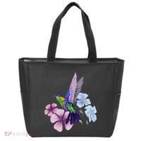 Hummingbird Colibri Snowcap Bird Flowers Tropical Summer Tote Bag thumb 0