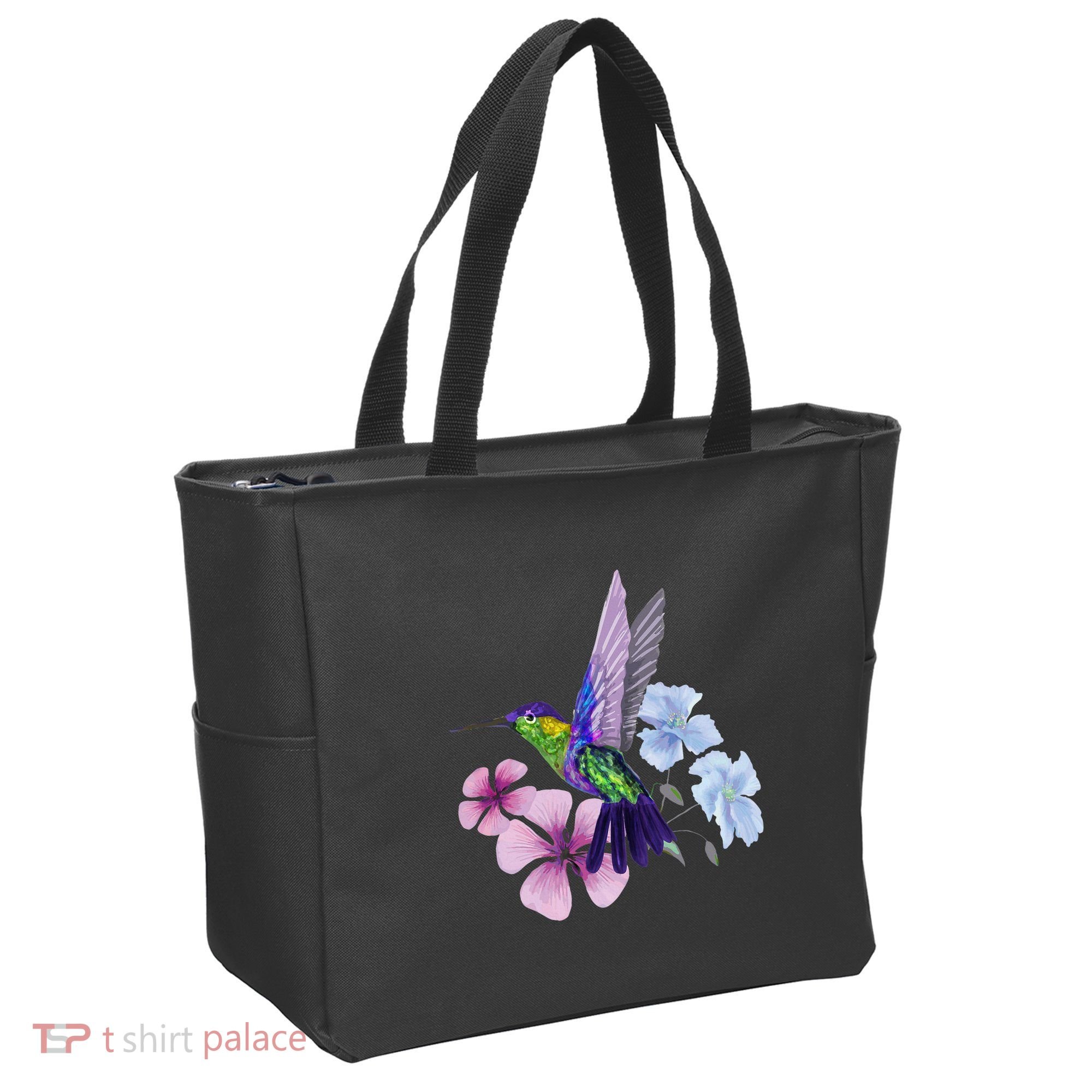 Hummingbird Colibri Snowcap Bird Flowers Tropical Summer Tote Bag