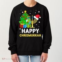Happy Chrismukkah Santa Hat Christmas Hanukkah Sleep Women's Sweatshirt thumb 0