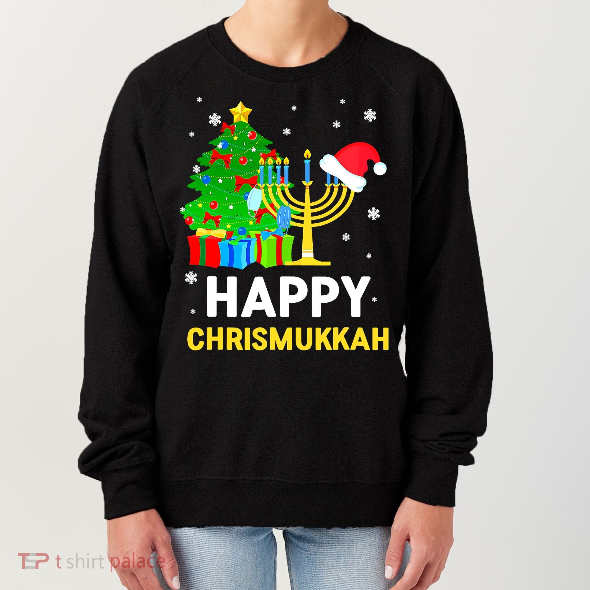 Happy Chrismukkah Santa Hat Christmas Hanukkah Sleep Women's Sweatshirt