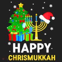 Happy Chrismukkah Santa Hat Christmas Hanukkah Sleep Women's Sweatshirt thumb 2