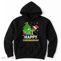 Happy Chrismukkah Santa Hat Christmas Hanukkah Sleep Hoodie thumb 0