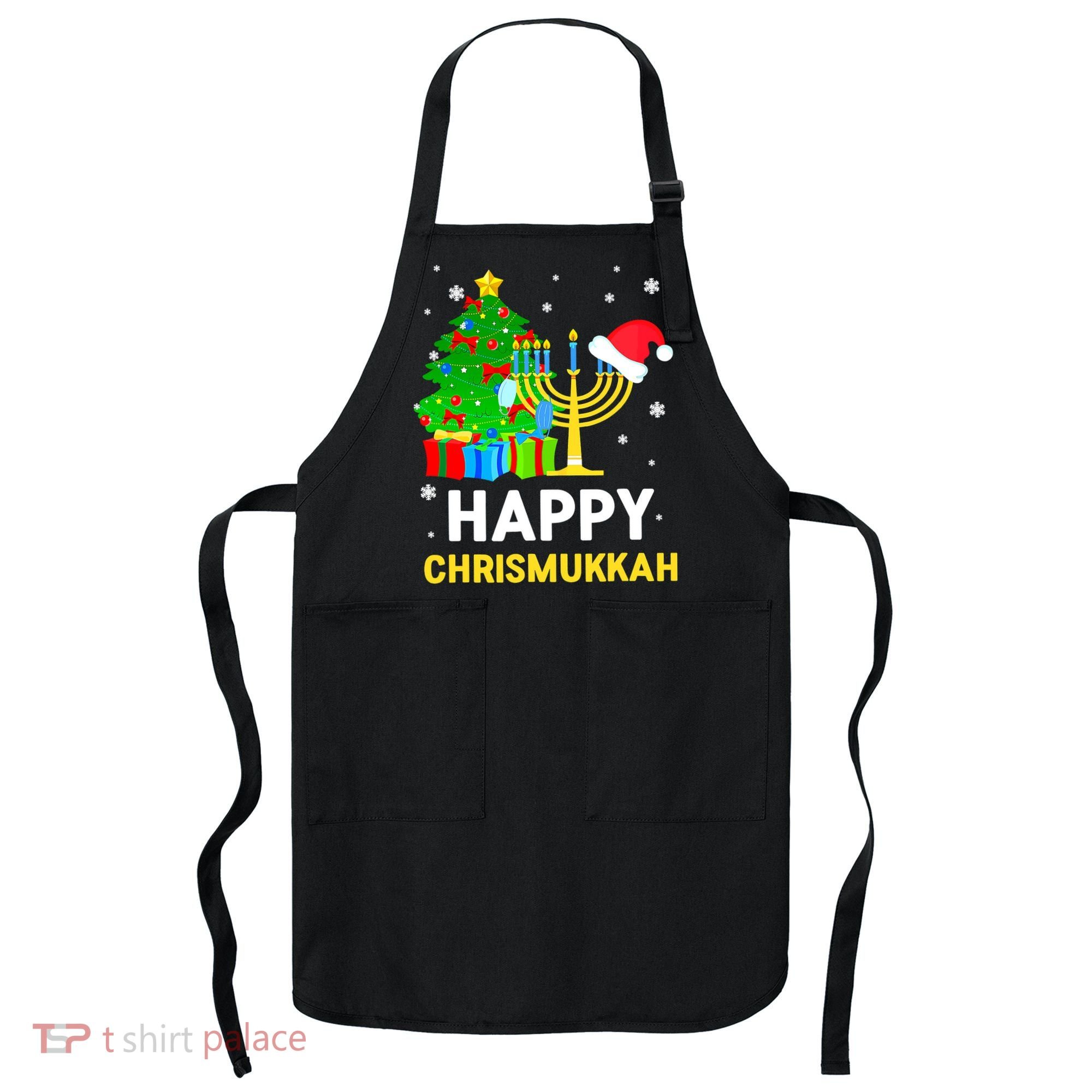 Happy Chrismukkah Santa Hat Christmas Hanukkah Sleep Apron
