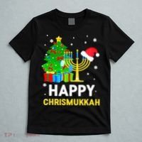 Happy Chrismukkah Santa Hat Christmas Hanukkah Sleep T-Shirt thumb 5