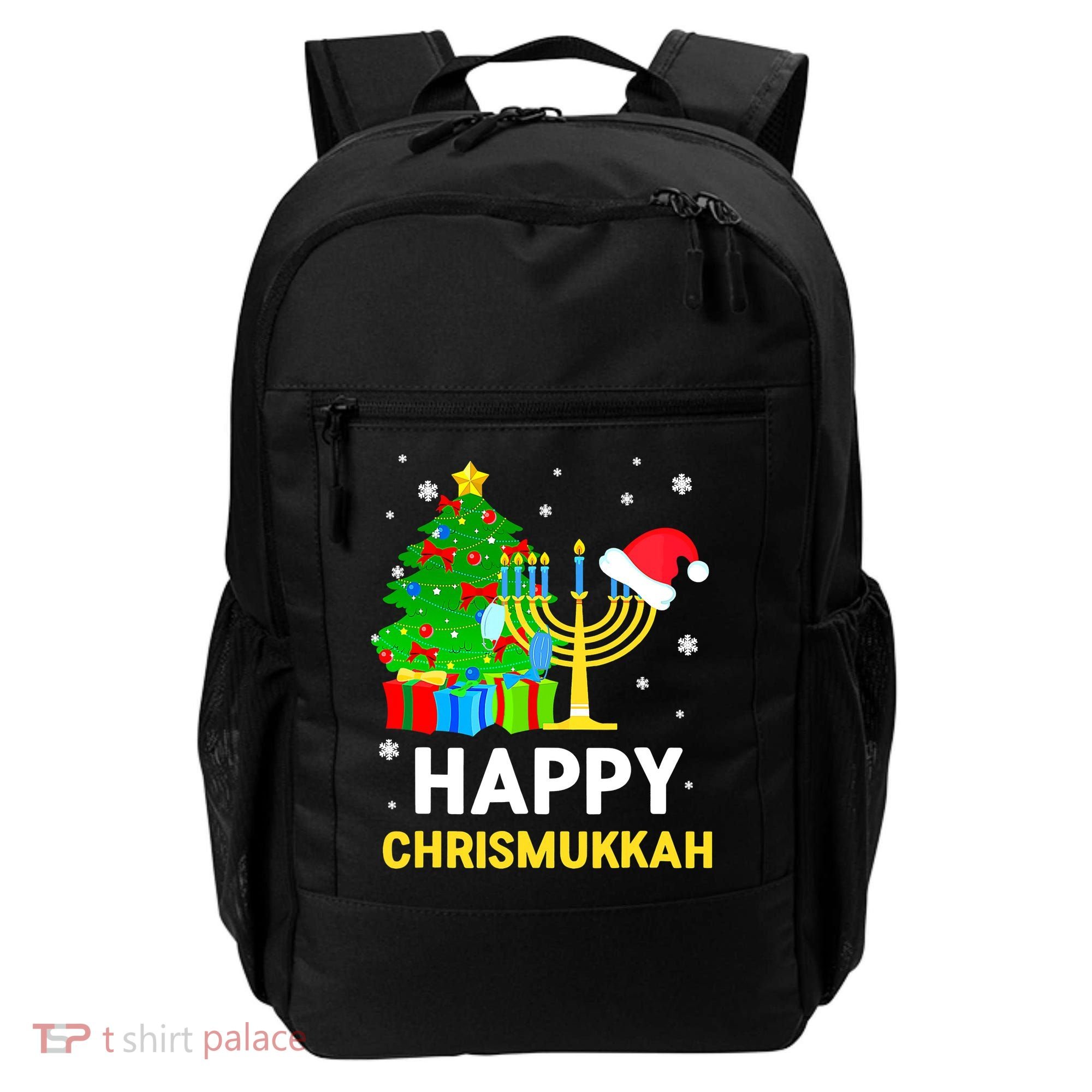Happy Chrismukkah Santa Hat Christmas Hanukkah Sleep Backpack