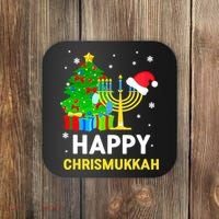 Happy Chrismukkah Santa Hat Christmas Hanukkah Sleep Coaster thumb 0