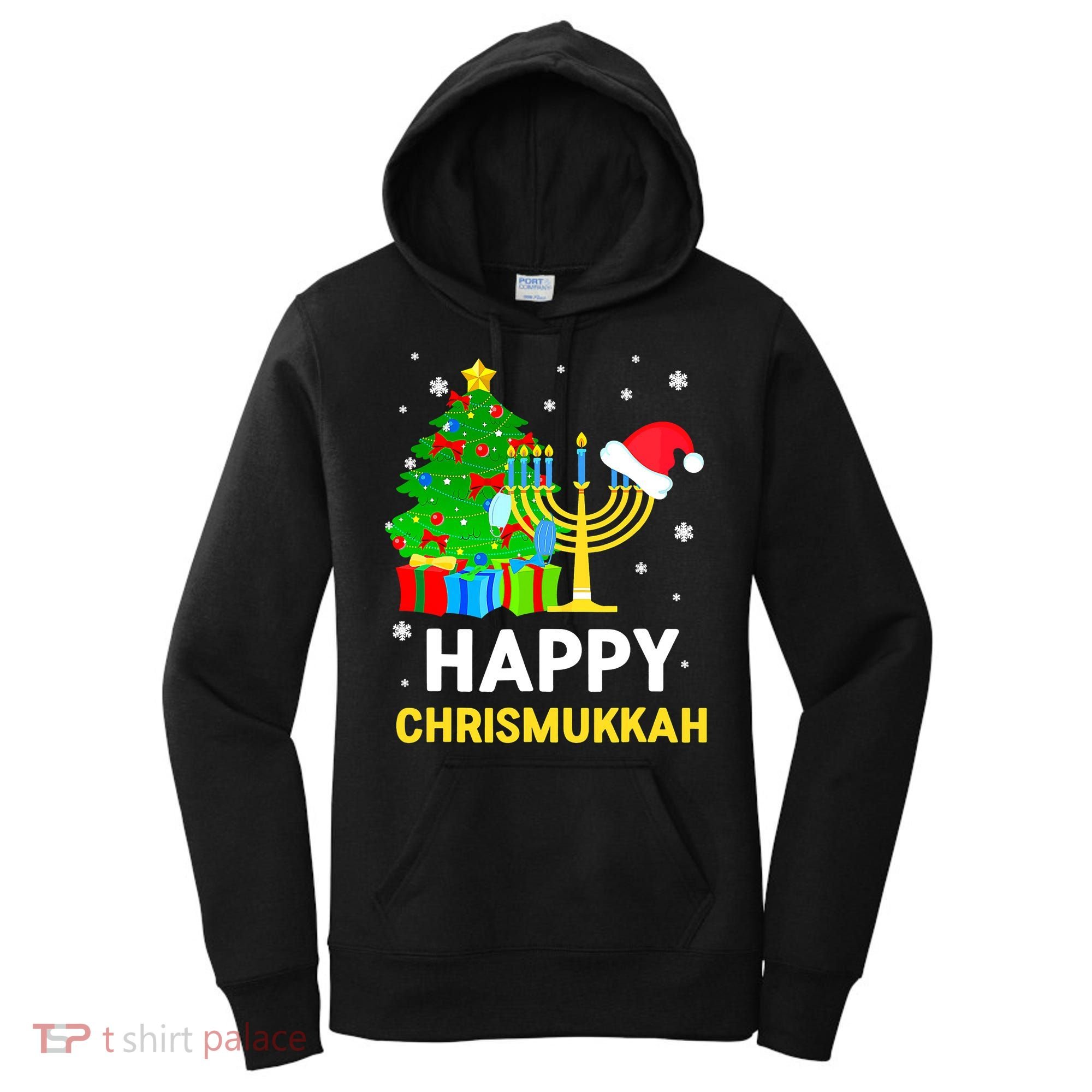 Happy Chrismukkah Santa Hat Christmas Hanukkah Sleep Women's Hoodie