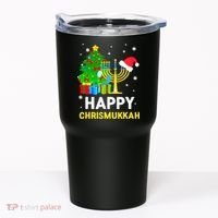 Happy Chrismukkah Santa Hat Christmas Hanukkah Sleep Tumbler thumb 0