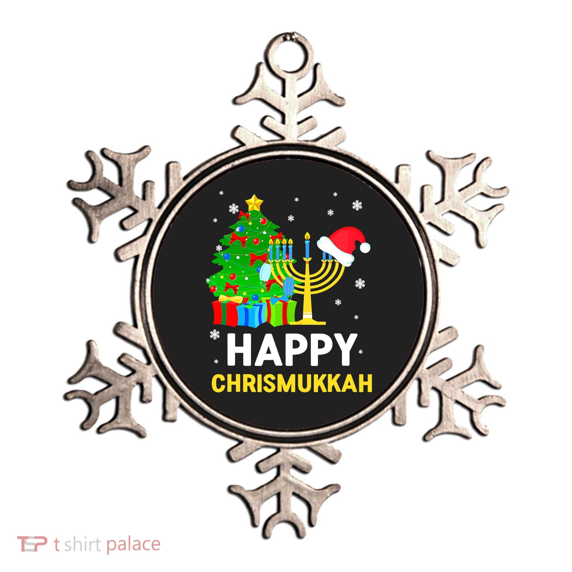 Happy Chrismukkah Santa Hat Christmas Hanukkah Sleep Ornament
