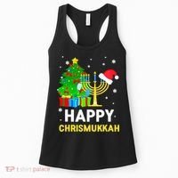 Happy Chrismukkah Santa Hat Christmas Hanukkah Sleep Women's Tank Top thumb 0