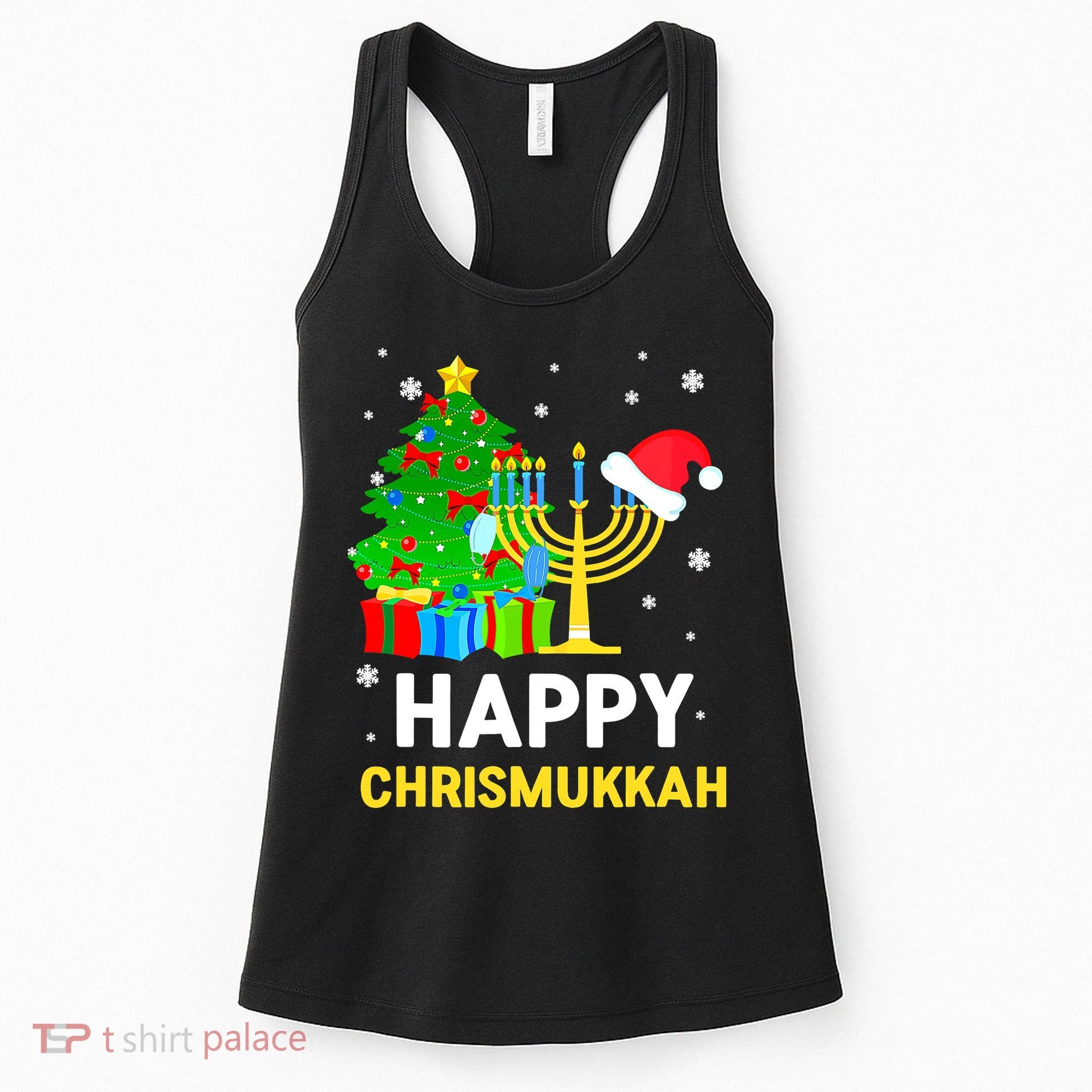 Happy Chrismukkah Santa Hat Christmas Hanukkah Sleep Women's Tank Top