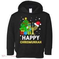 Happy Chrismukkah Santa Hat Christmas Hanukkah Sleep Toddler Hoodie thumb 0