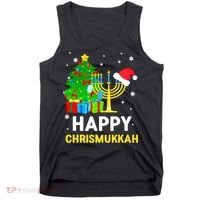 Happy Chrismukkah Santa Hat Christmas Hanukkah Sleep Tank Top thumb 0