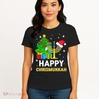 Happy Chrismukkah Santa Hat Christmas Hanukkah Sleep Women's T-Shirt thumb 4