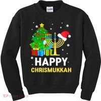 Happy Chrismukkah Santa Hat Christmas Hanukkah Sleep Kids Sweatshirt thumb 0