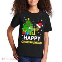 Happy Chrismukkah Santa Hat Christmas Hanukkah Sleep Kids T-Shirt thumb 2