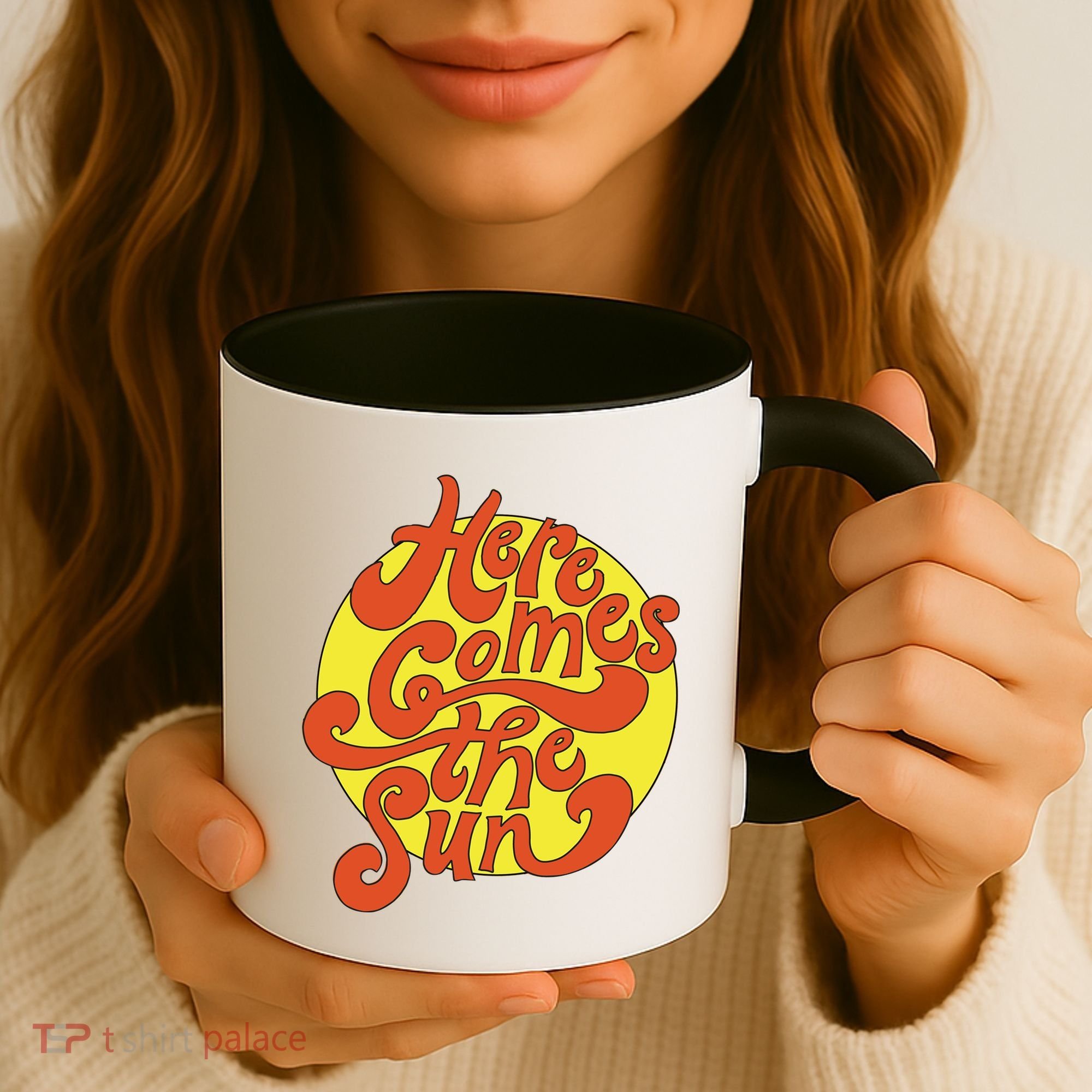 Here Comes The Sun Summer Beach Retro Coffee Mug