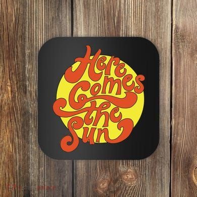 Here Comes The Sun Summer Beach Retro Coaster