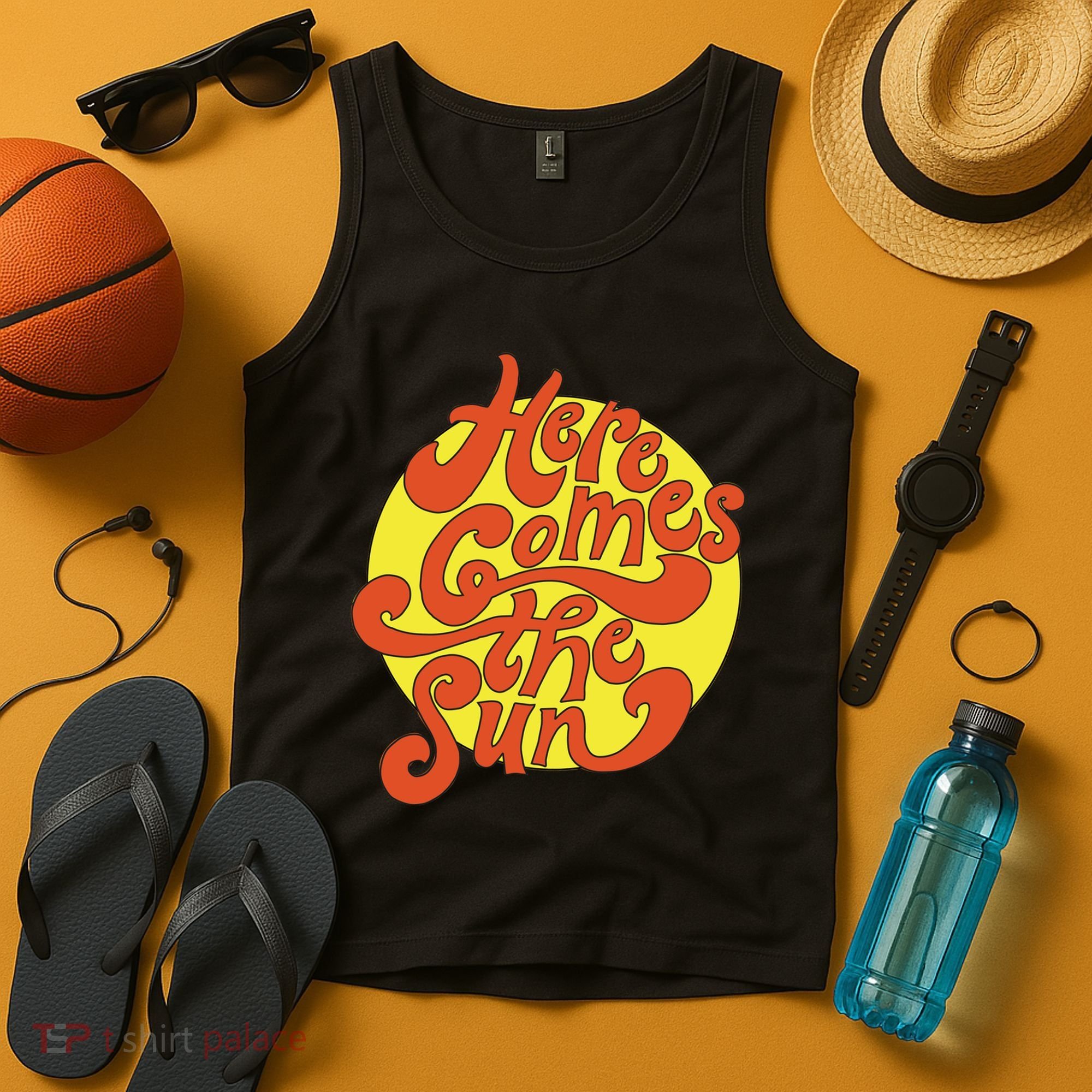 Here Comes The Sun Summer Beach Retro Tank Top
