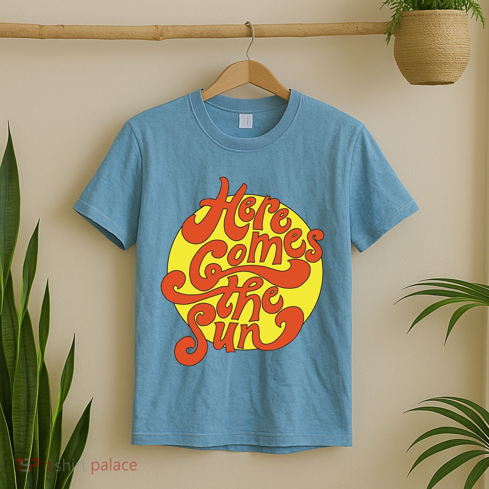 Here Comes The Sun Summer Beach Retro T-Shirt