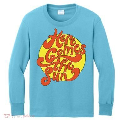 Here Comes The Sun Summer Beach Retro Kids Long Sleeve Shirt