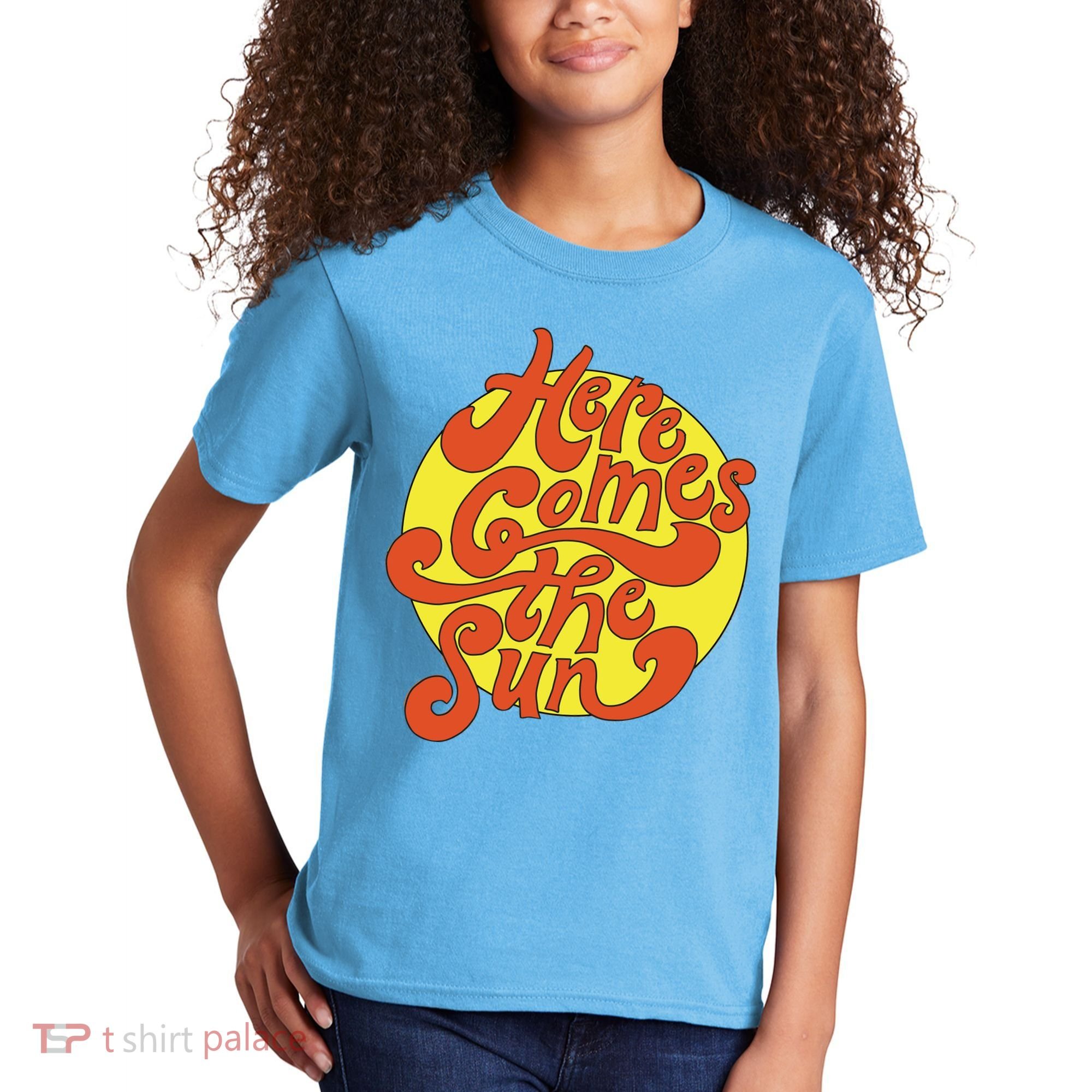 Here Comes The Sun Summer Beach Retro Kids T-Shirt