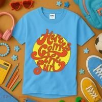 Here Comes The Sun Summer Beach Retro Kids T-Shirt thumb 3