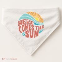 Here Comes The Sun  Baby Summer Beach USA-Made Doggie Bandana thumb 0