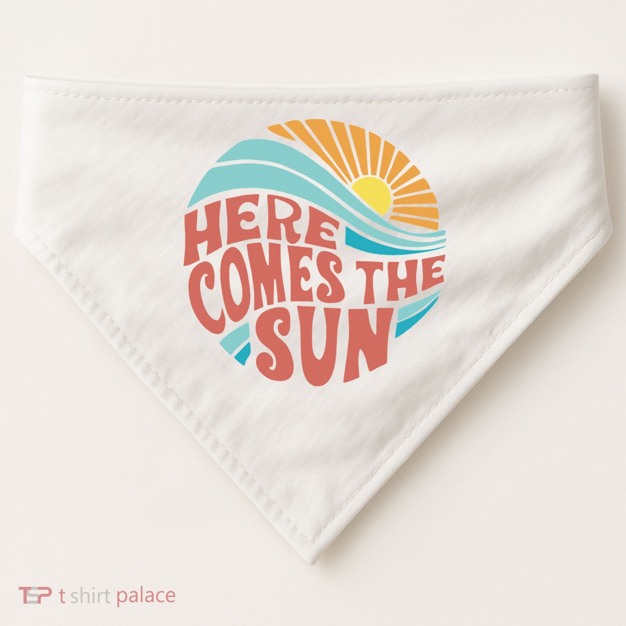 Here Comes The Sun  Baby Summer Beach USA-Made Doggie Bandana