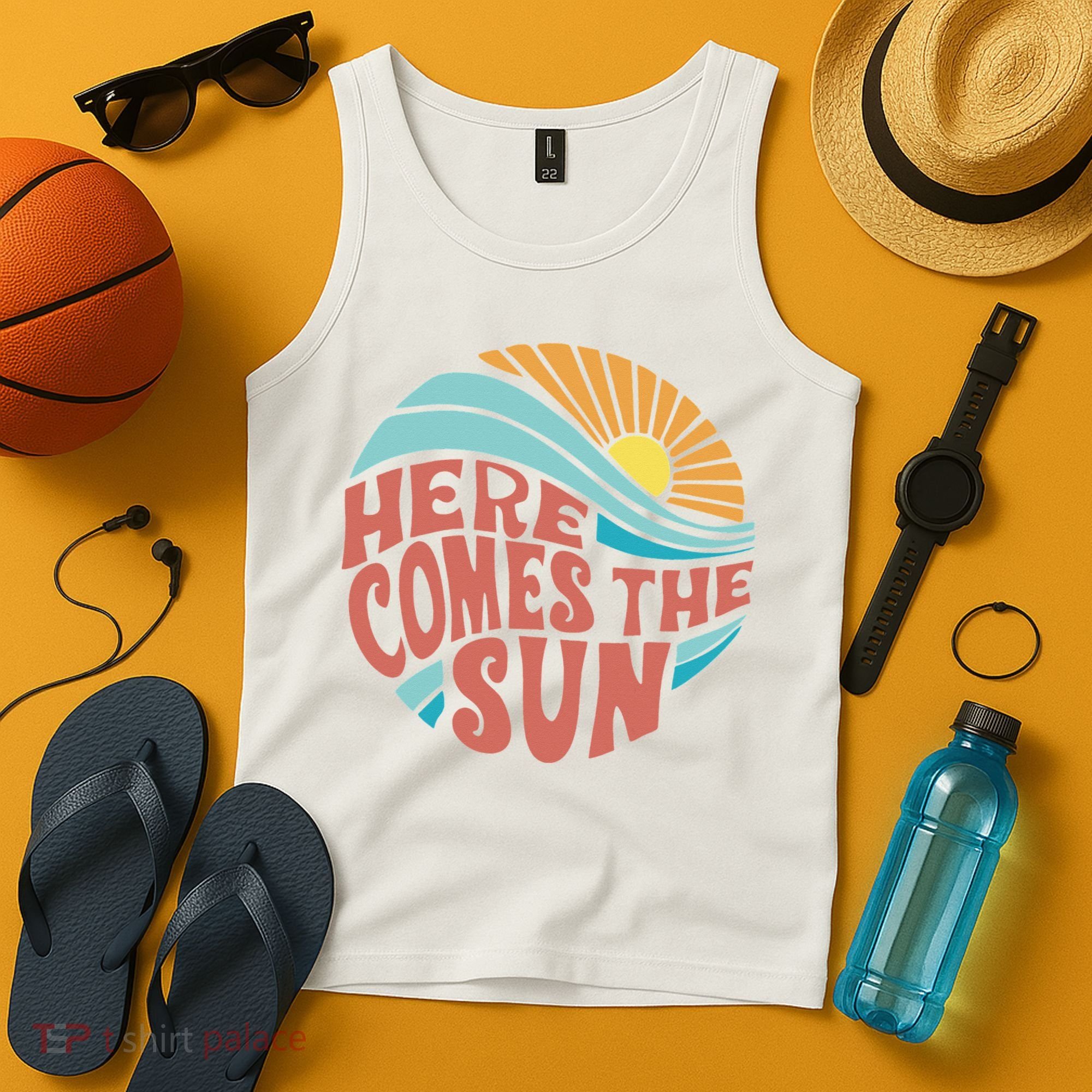 Here Comes The Sun  Baby Summer Beach Tank Top