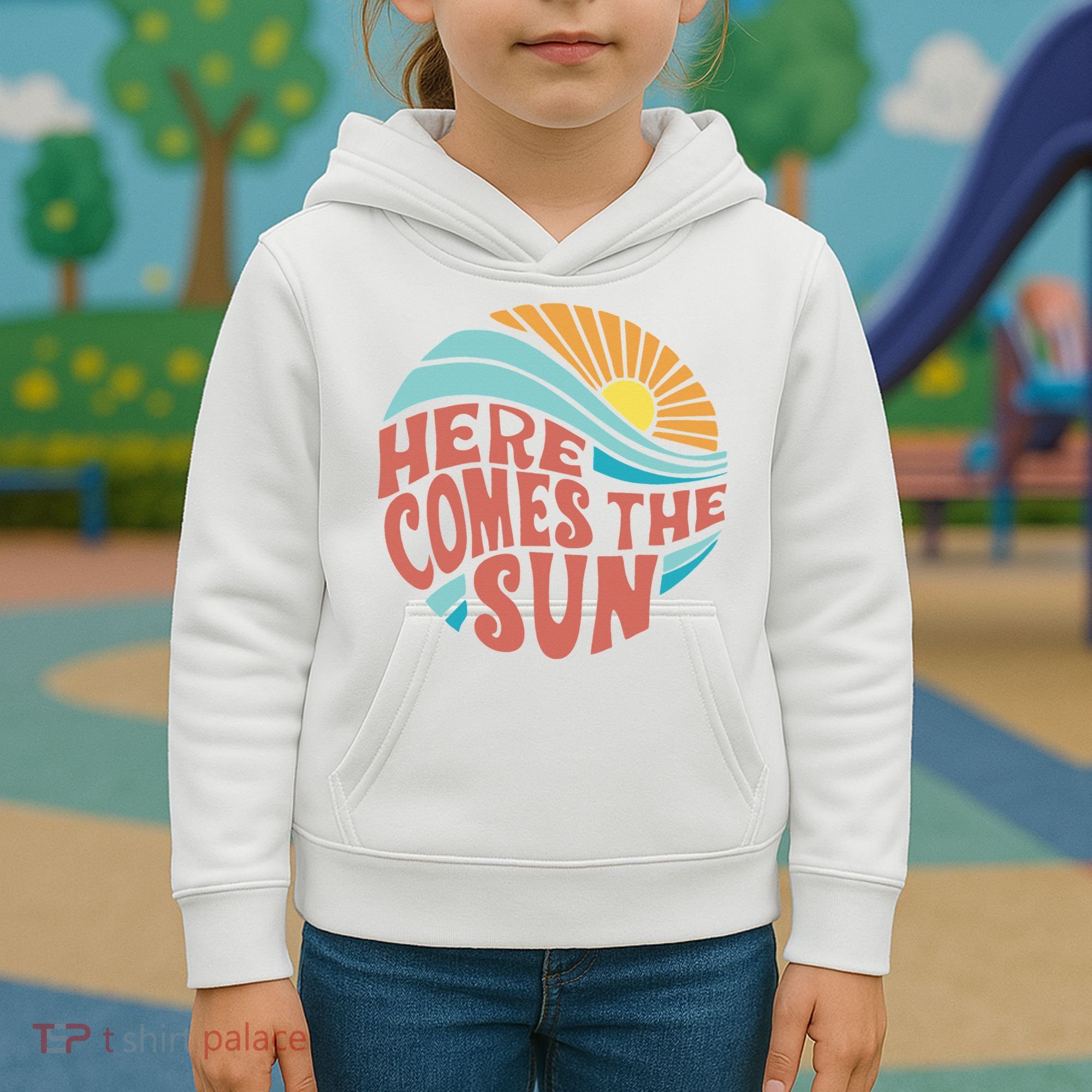 Here Comes The Sun  Baby Summer Beach Kids Hoodie