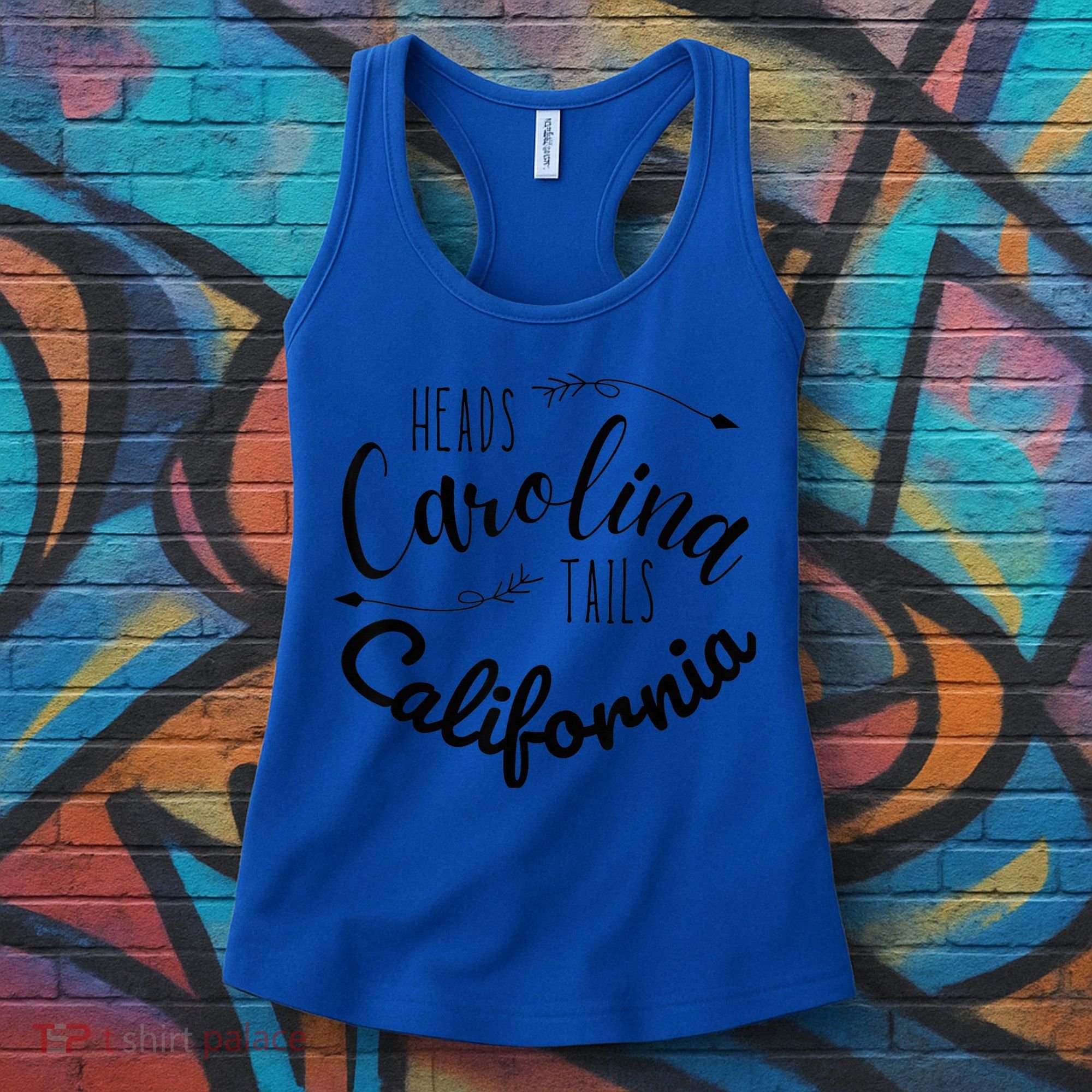 Heads Carolina Tail California Western Summer Beach Paradise Women's Tank Top