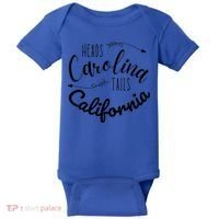 Heads Carolina Tail California Western Summer Beach Paradise Baby Bodysuit thumb 0
