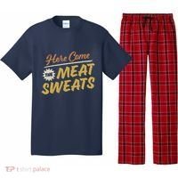 Here Come The Meat Sweats Funny Thanksgiving Pajama Set thumb 0