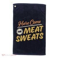 Here Come The Meat Sweats Funny Thanksgiving Golf Towel thumb 0
