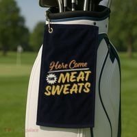 Here Come The Meat Sweats Funny Thanksgiving Golf Towel thumb 2