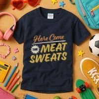 Here Come The Meat Sweats Funny Thanksgiving Kids T-Shirt thumb 3