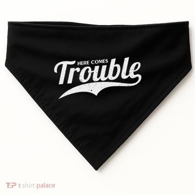 Here Comes Trouble Funny Trouble Maker USA-Made Doggie Bandana