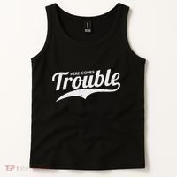 Here Comes Trouble Funny Trouble Maker Tank Top thumb 2