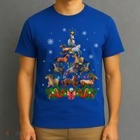 Horses Christmas Tree Lights Funny Horse Lovers Xmas Gift T-Shirt thumb 3